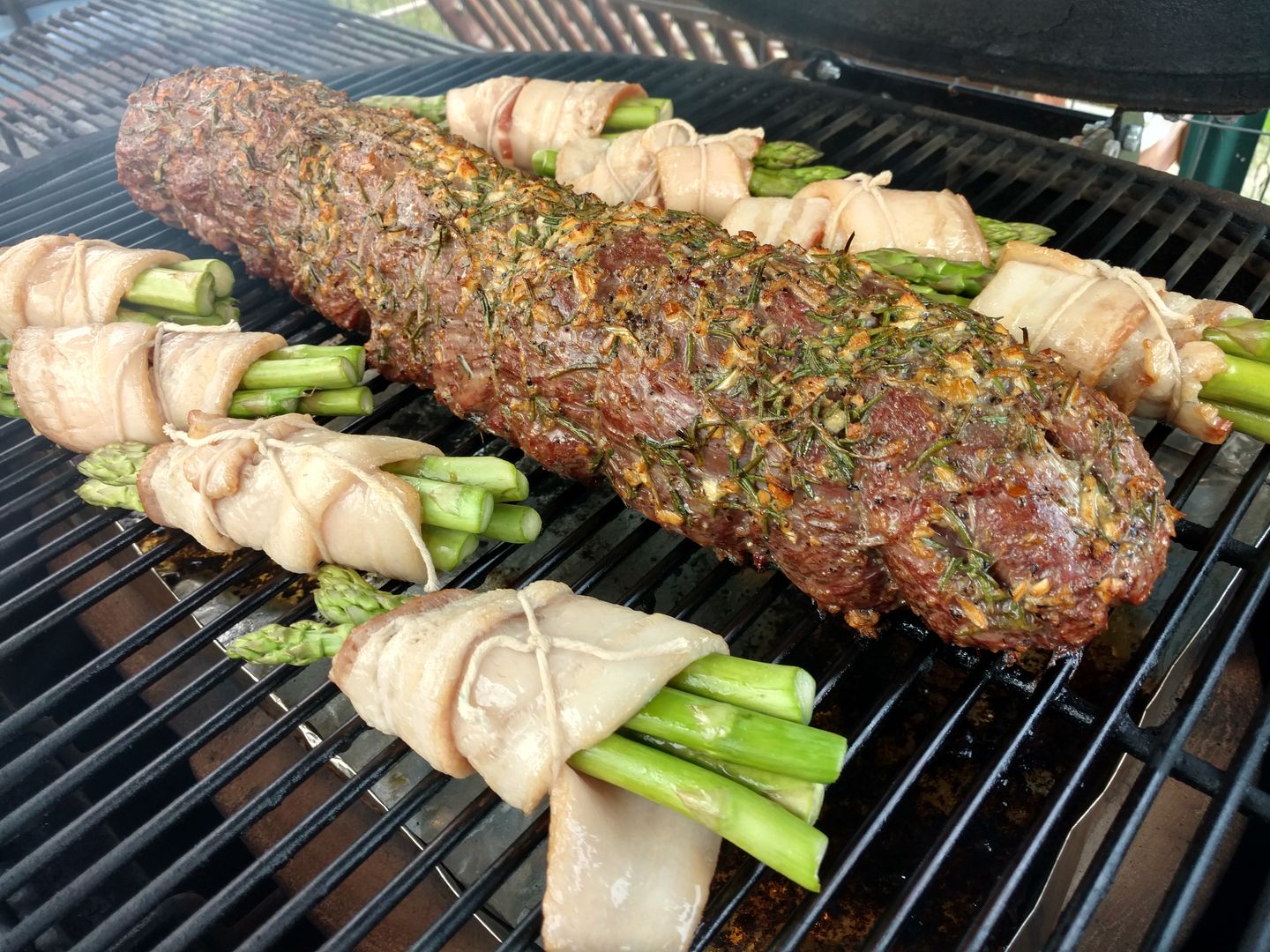 Herb Encrusted Beef Tenderloin Christmas dinner Kamado Cooking and